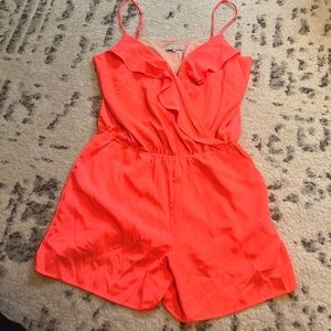 1 state bright neon pink/coral romper size small